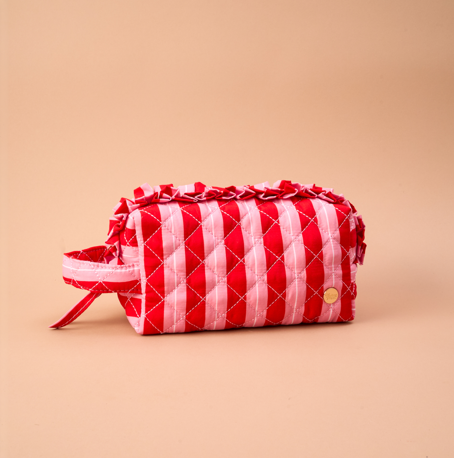Essentials Quilted Cosmetic Pouch-Peppermint Stripes