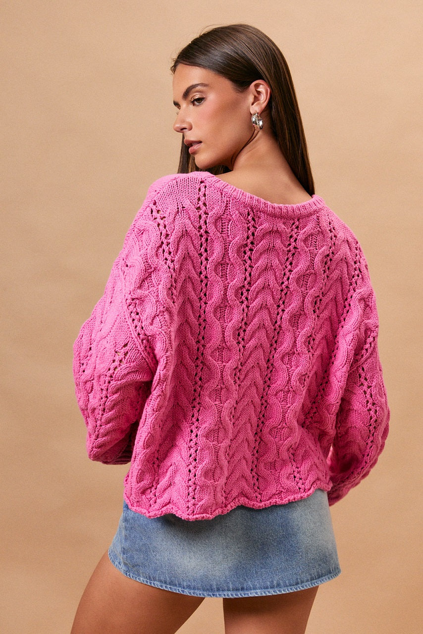 Cable Knit Sweater Top