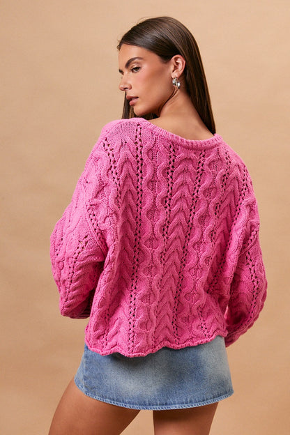 Cable Knit Sweater Top