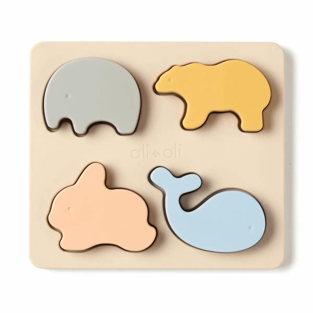 Baby Soft Silicone Mini-Animal Puzzle (4pc) Toys For Toddler