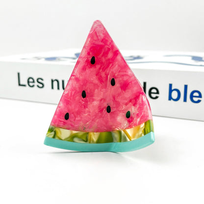 DIva Soap Triangular Watermelon Claw Clip, Acetate Fruit Hair Clip