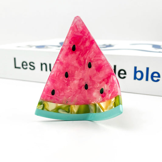 DIva Soap Triangular Watermelon Claw Clip, Acetate Fruit Hair Clip