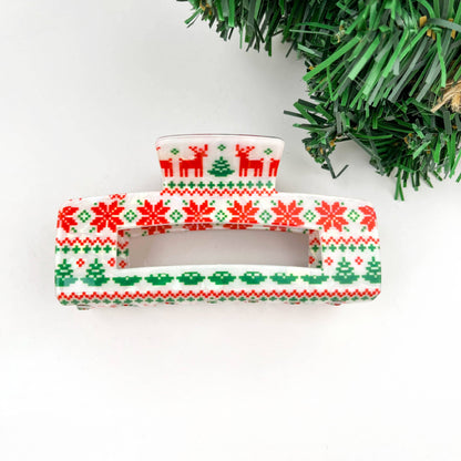 Christmas Series Rectangular Hair Claw Clips