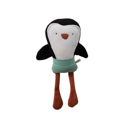 Theo the Penguin, handmade plush toy