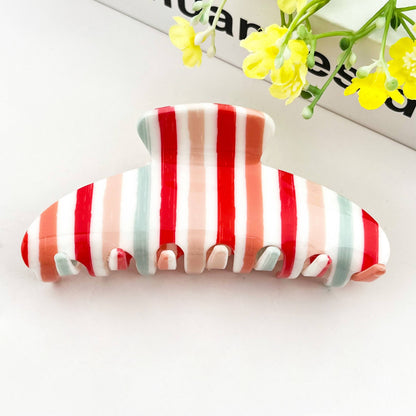 Colorful Striped Classic Hair Claw Clip