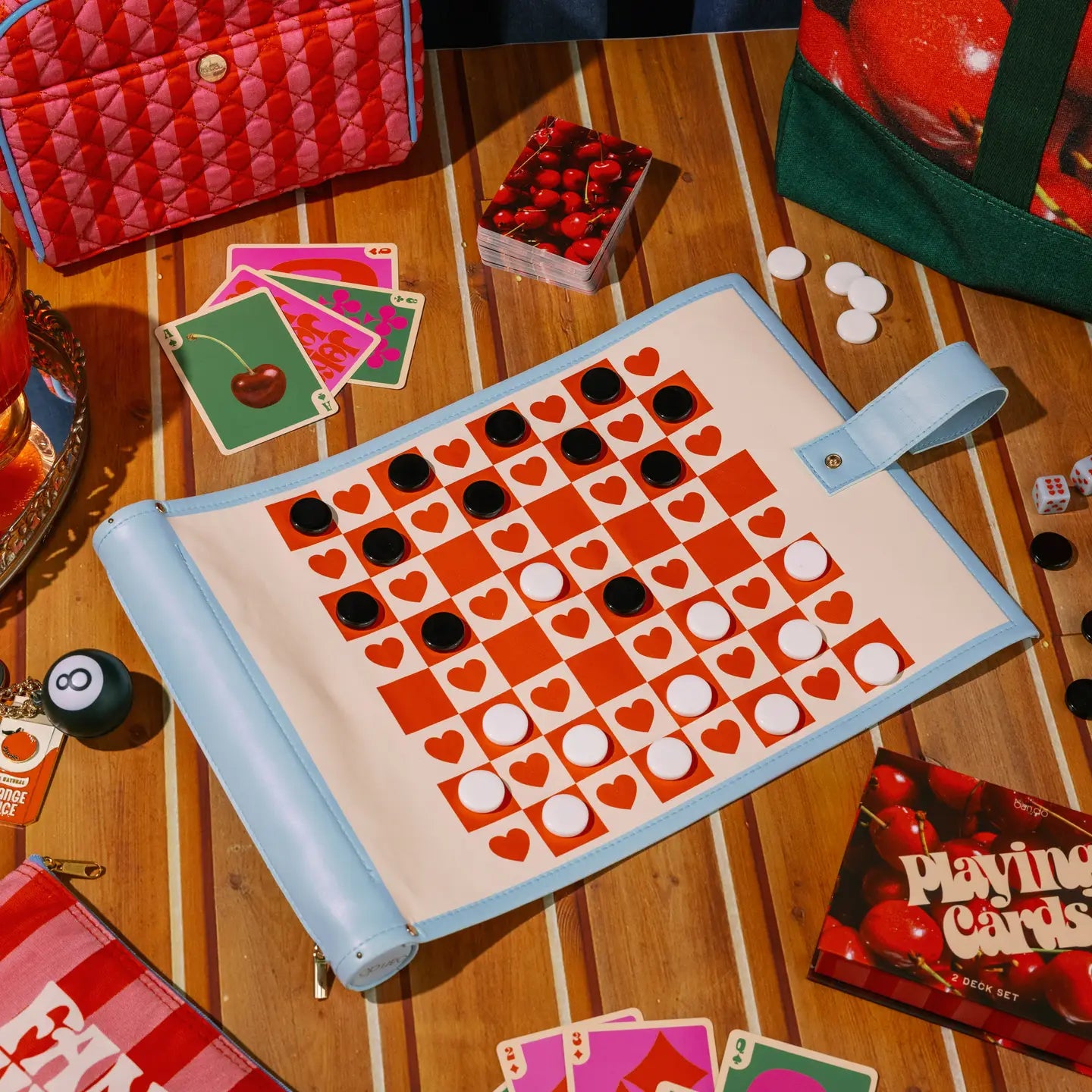 Roll Up 3-in-1 Game, Checkered Hearts