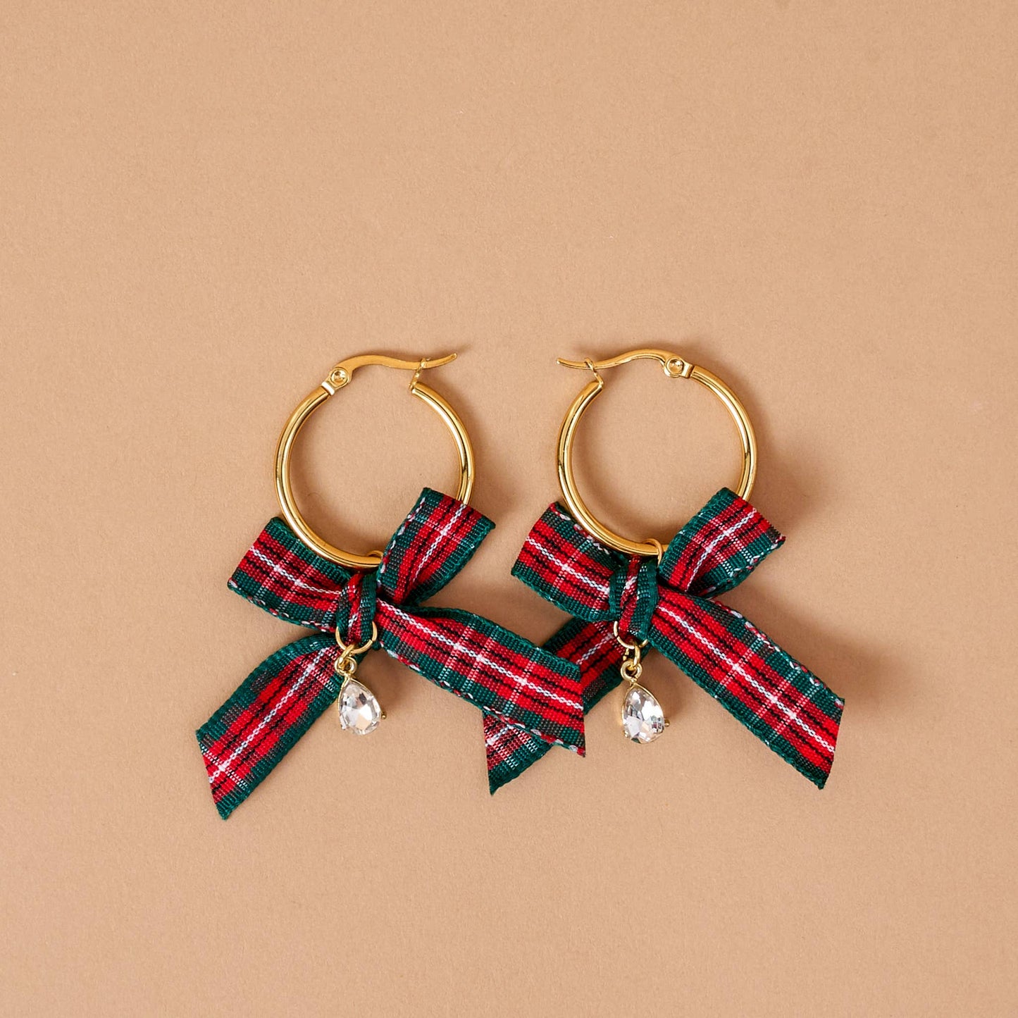Signature Hoop Earrings-Dressed in Plaid