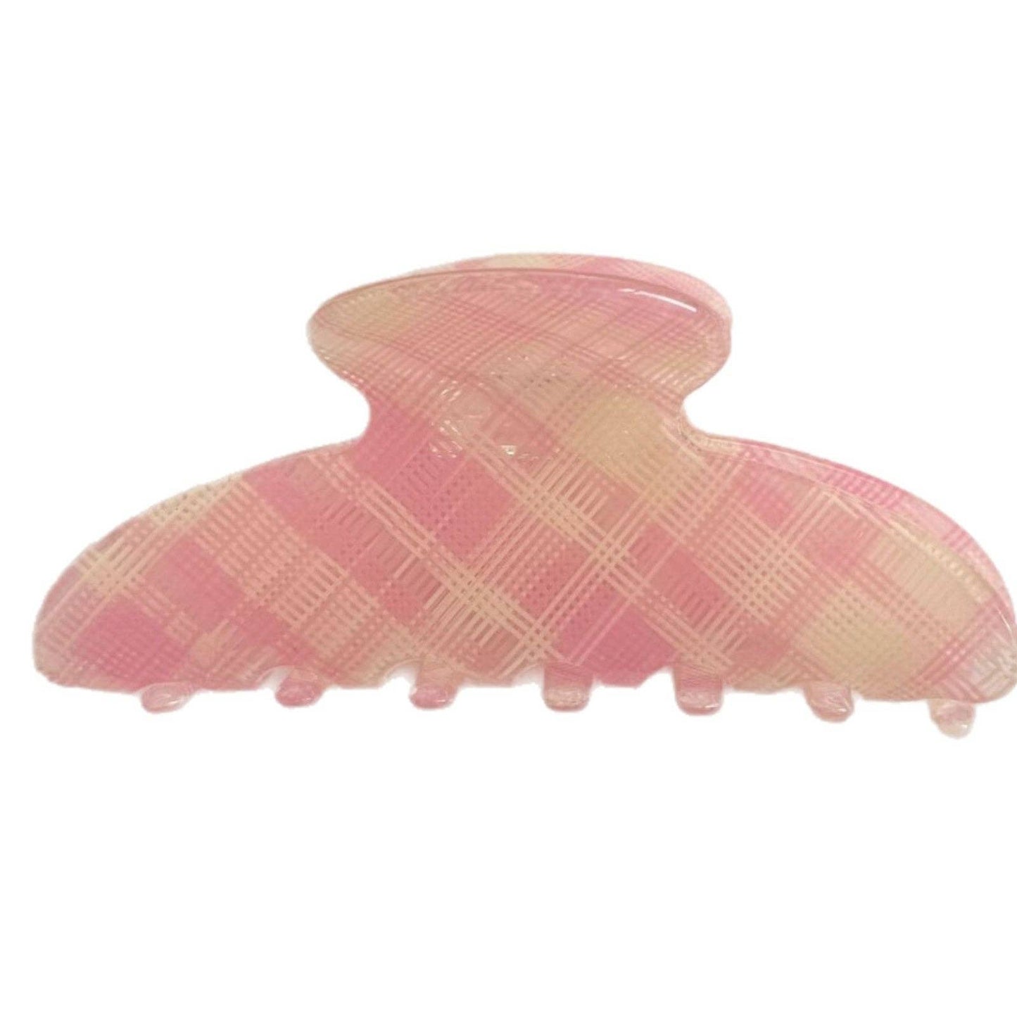 Fashion Color Contrast Plaid Acetate Hair Claws MK2PPM6W6HCP497