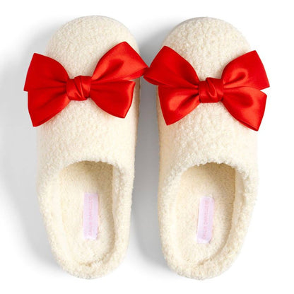Red Coquette Bows Women’s Plush House Slippers
