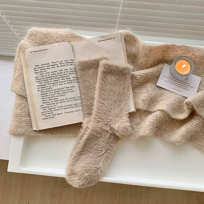 Winter Fuzzy Plush Thicken Warm Crew Socks MK2BLW6W8FSO220