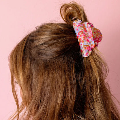 Claw Hair Clip - Large - Colorful Scallop