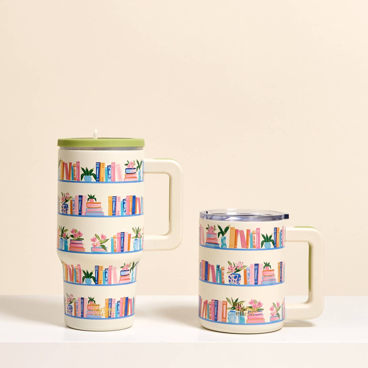 20 oz Lifestyle Flip Straw Tumbler–Book Shelfie