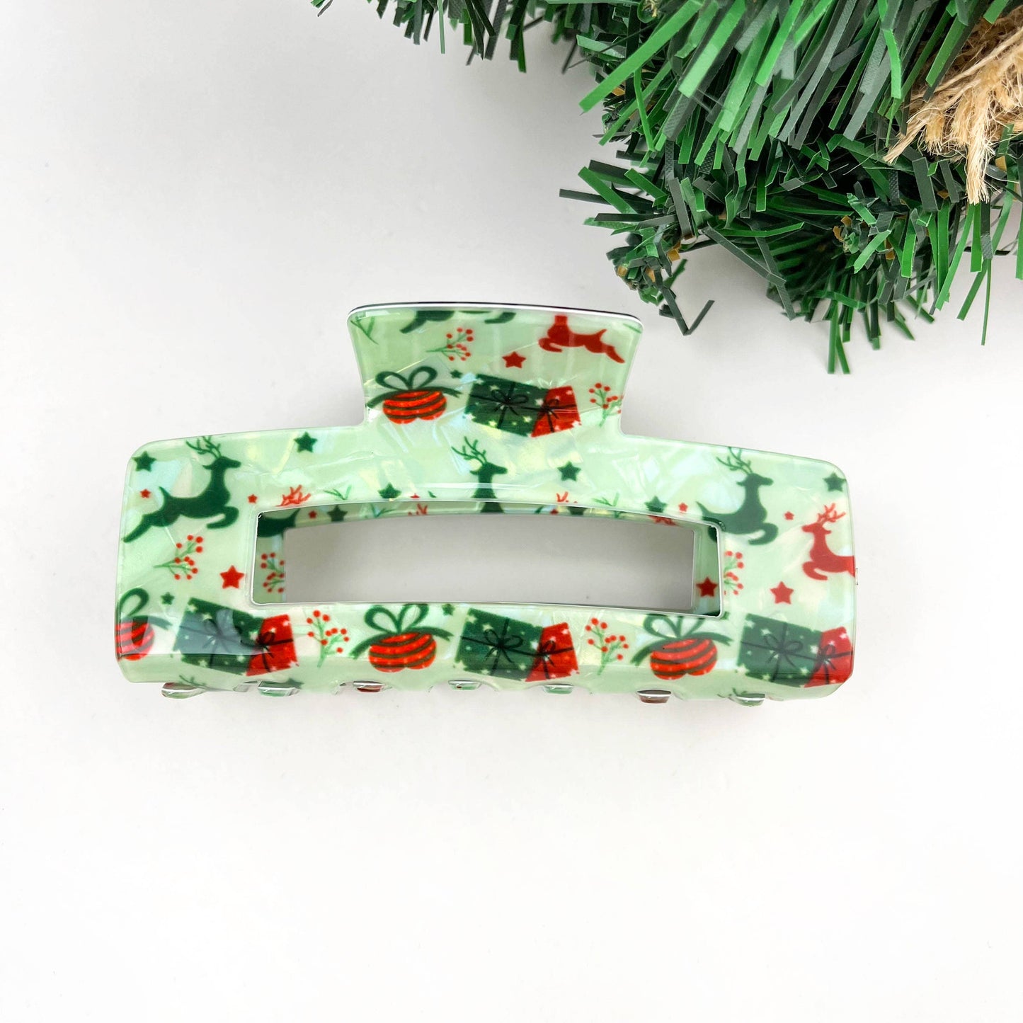 Christmas Series Rectangular Hair Claw Clips