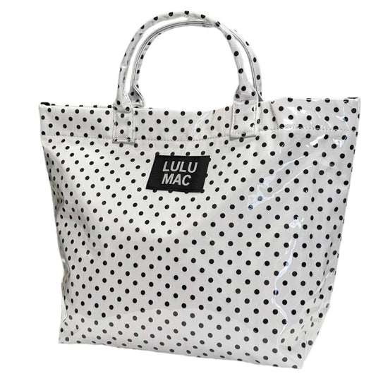LM-BG-1003 TOTE BAG WHITE/BLACK DOT