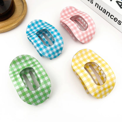 Acetate Gingham Large Claw Hair Clip