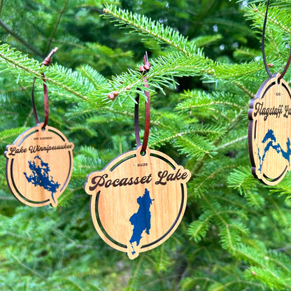 Wooden Lake Ornaments - Personalized