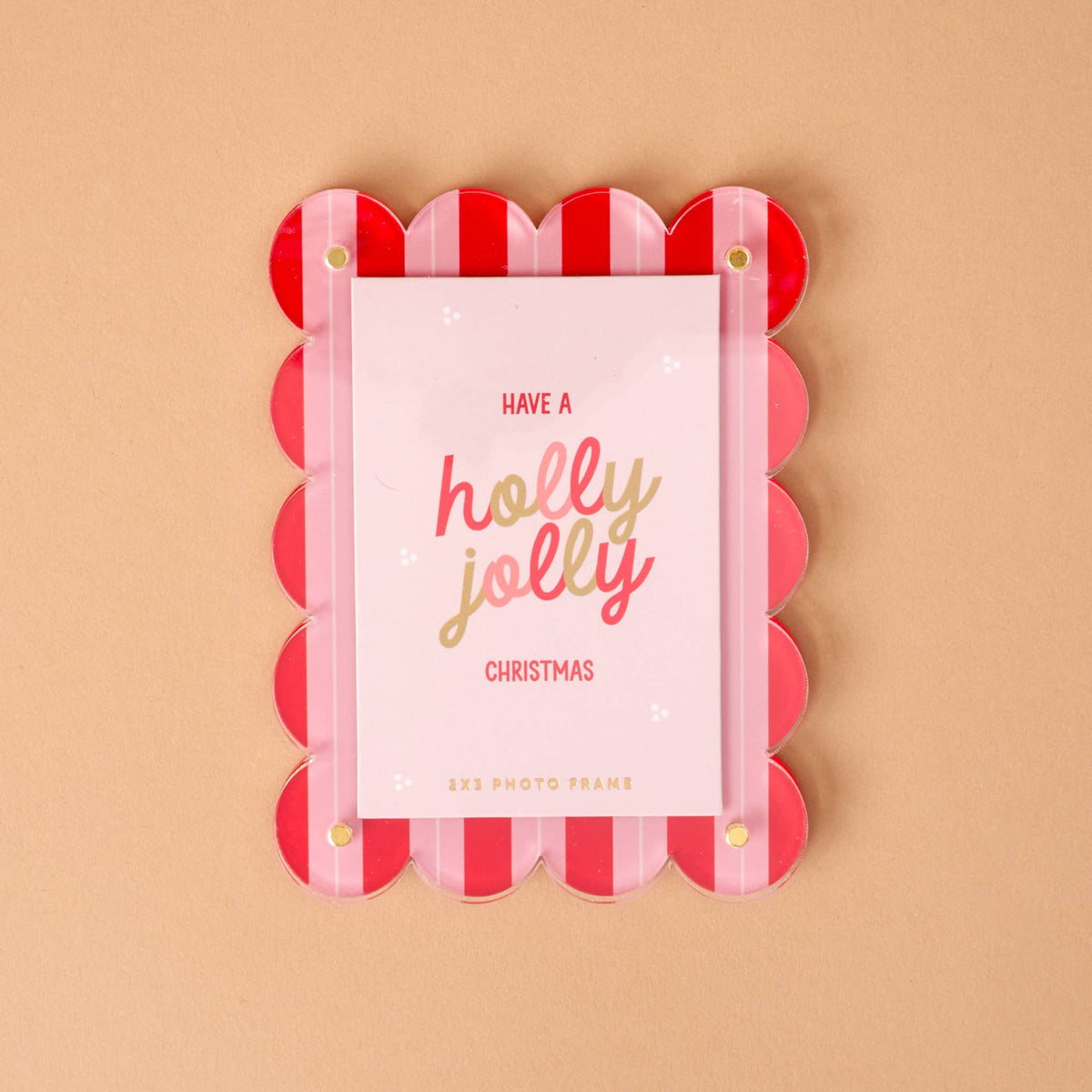 Mini Acrylic Picture Frame Magnet-Peppermint Stripes