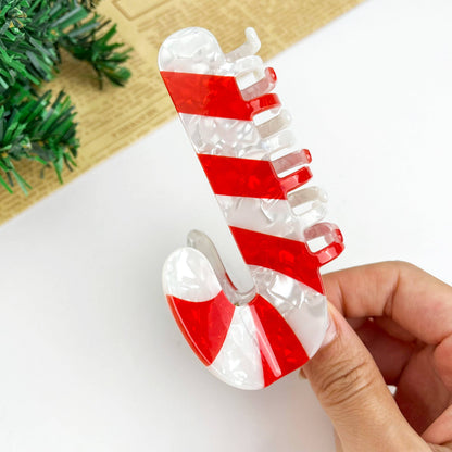Christmas Cane Hair Claw Clip, Gingerbread Man Hair Clip