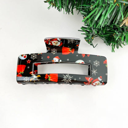 Christmas Series Rectangular Hair Claw Clips