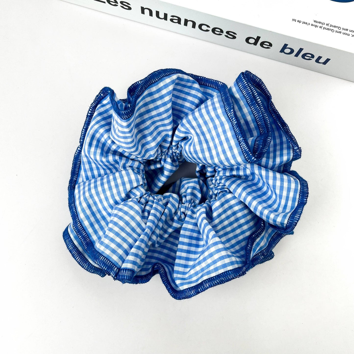 Diva Soap Retro Plaid Scrunchie – Double-Layered Two-Tone Hair Tie