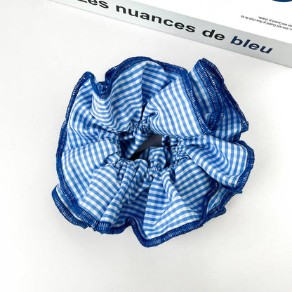 Diva Soap Retro Plaid Scrunchie – Double-Layered Two-Tone Hair Tie