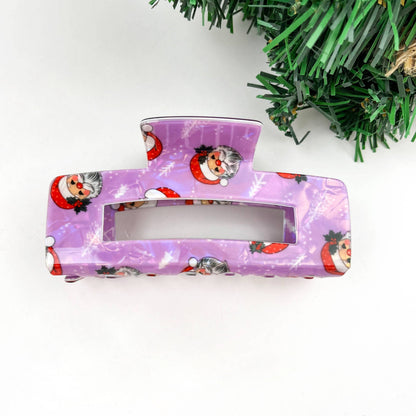 Christmas Series Rectangular Hair Claw Clips