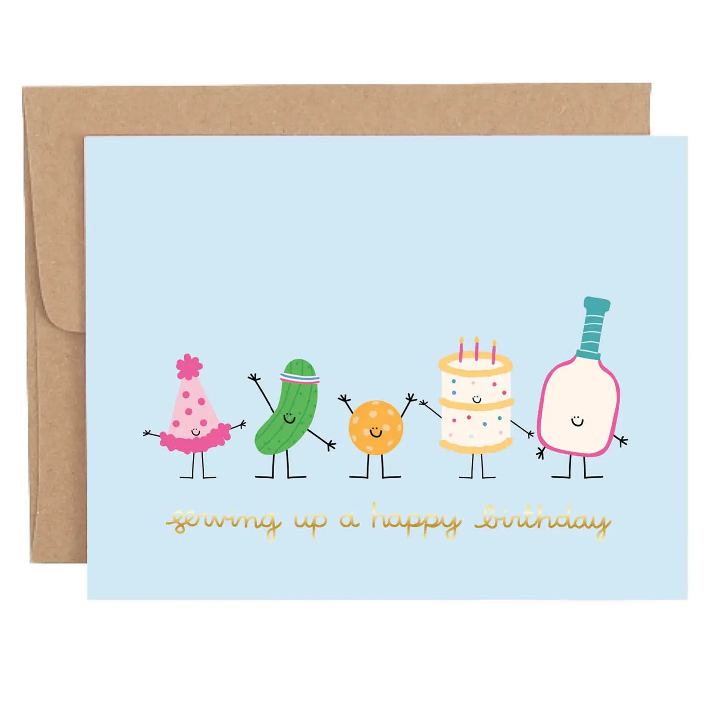Serving Up A Happy Birthday Pickleball Greeting Card