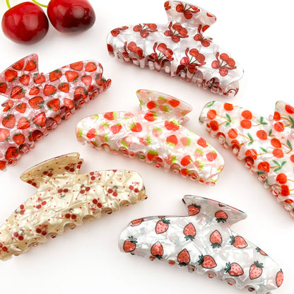 Fruity Hair Clip, Cherry & Strawberry Hair Claw Clip