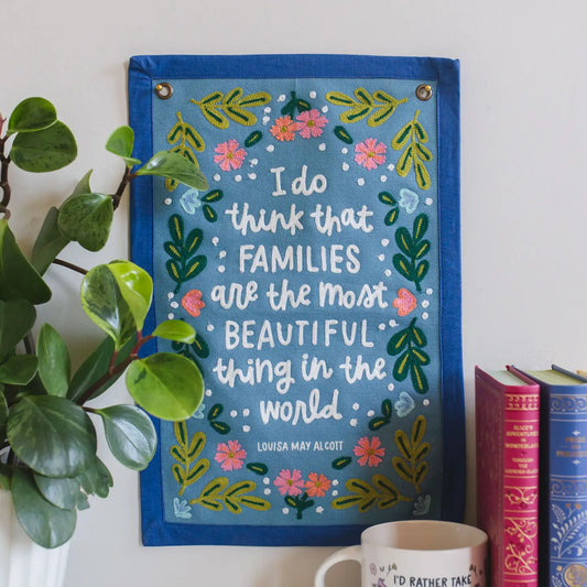 Families Little Women Embroidered Canvas Banner