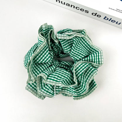 Diva Soap Retro Plaid Scrunchie – Double-Layered Two-Tone Hair Tie