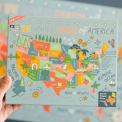 USA - 110 Piece Educational Jigsaw Puzzle