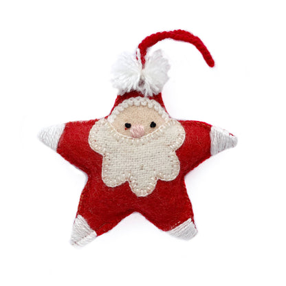 Star Santa Embroidered Christmas Ornament