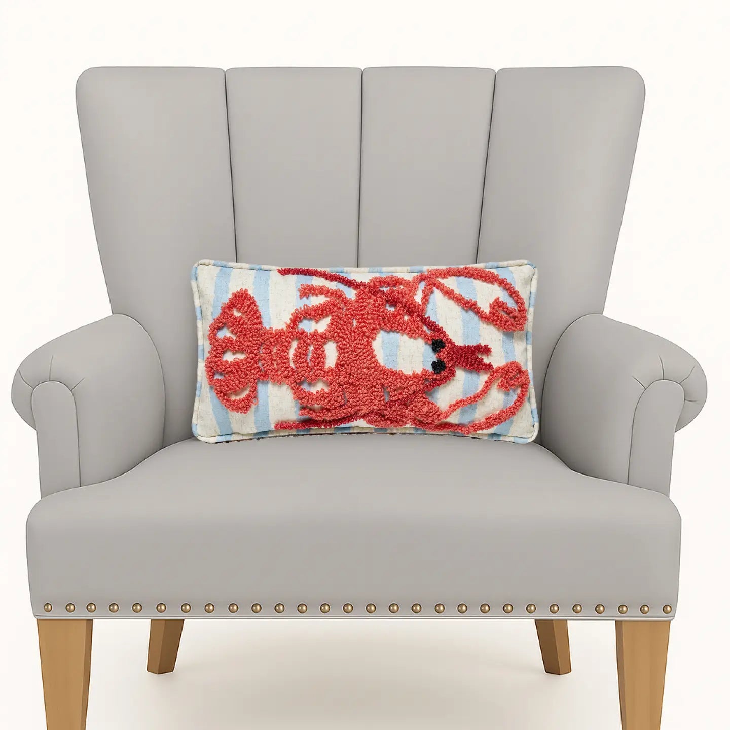 Coastal Lobster Tufted Hook Pillow