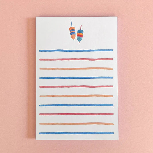 Watercolor Buoys Notepad | Coastal Watercolor Notepad